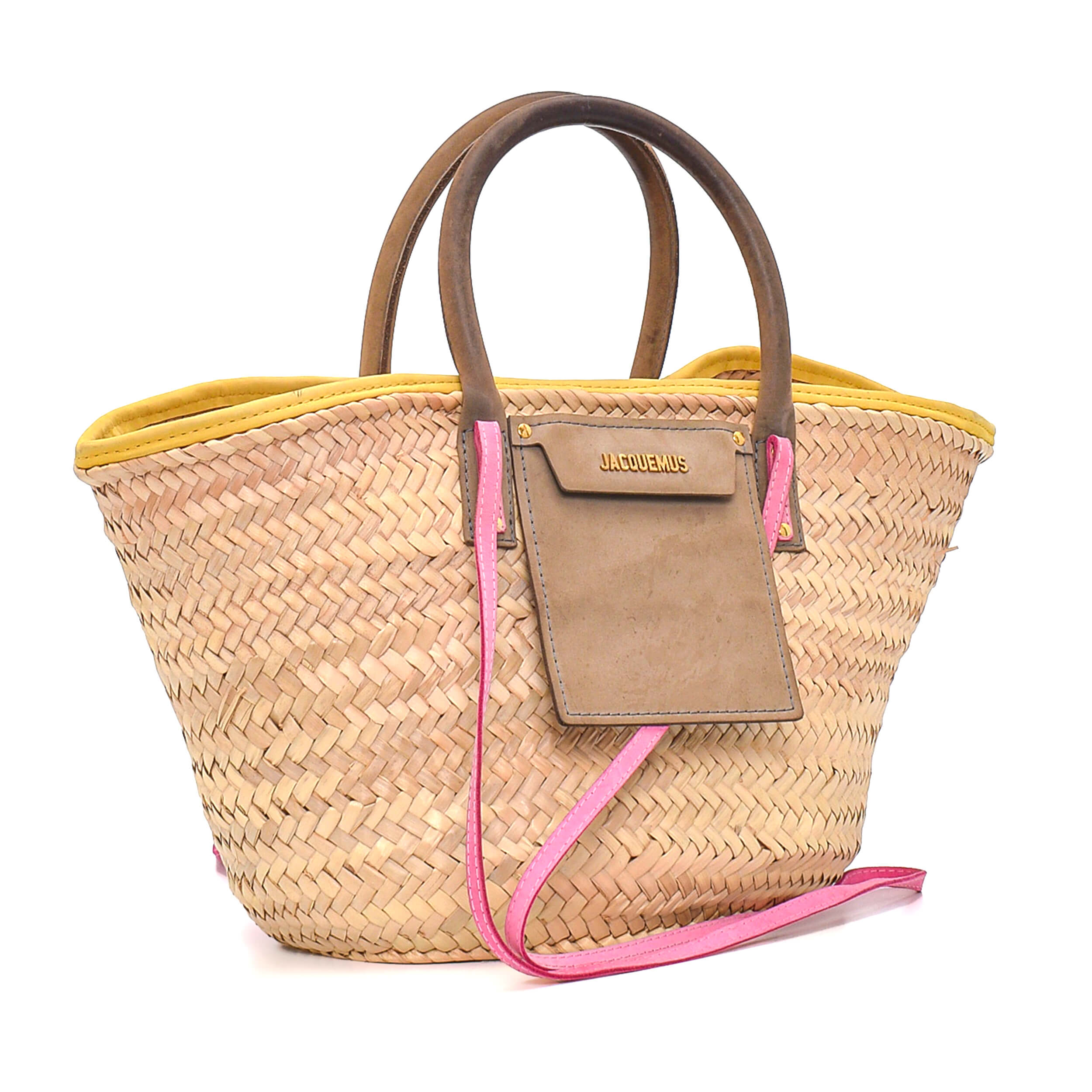 Jacquemus - Wicker&Pink Detail Tote Bag